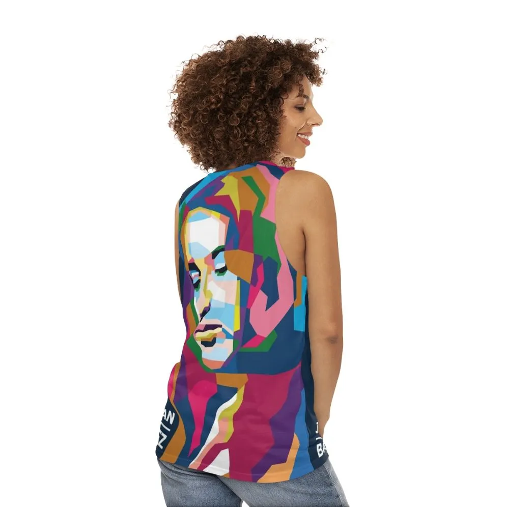 Abstract Geometric Joan Baez Pop Art Unisex Tank Top