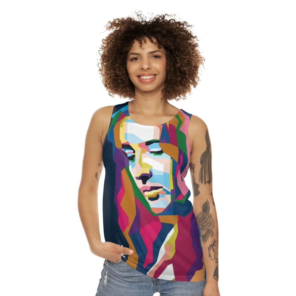 Abstract Geometric Joan Baez Pop Art Unisex Tank Top