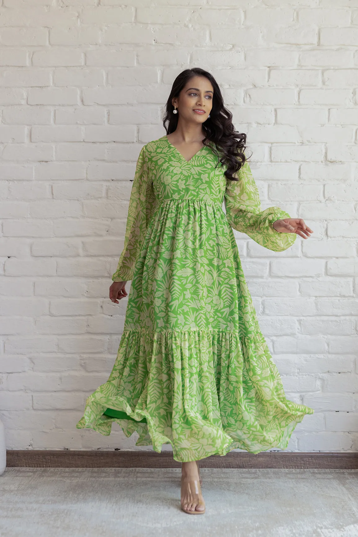 GREEN & YELLOW FLORAL MAXI