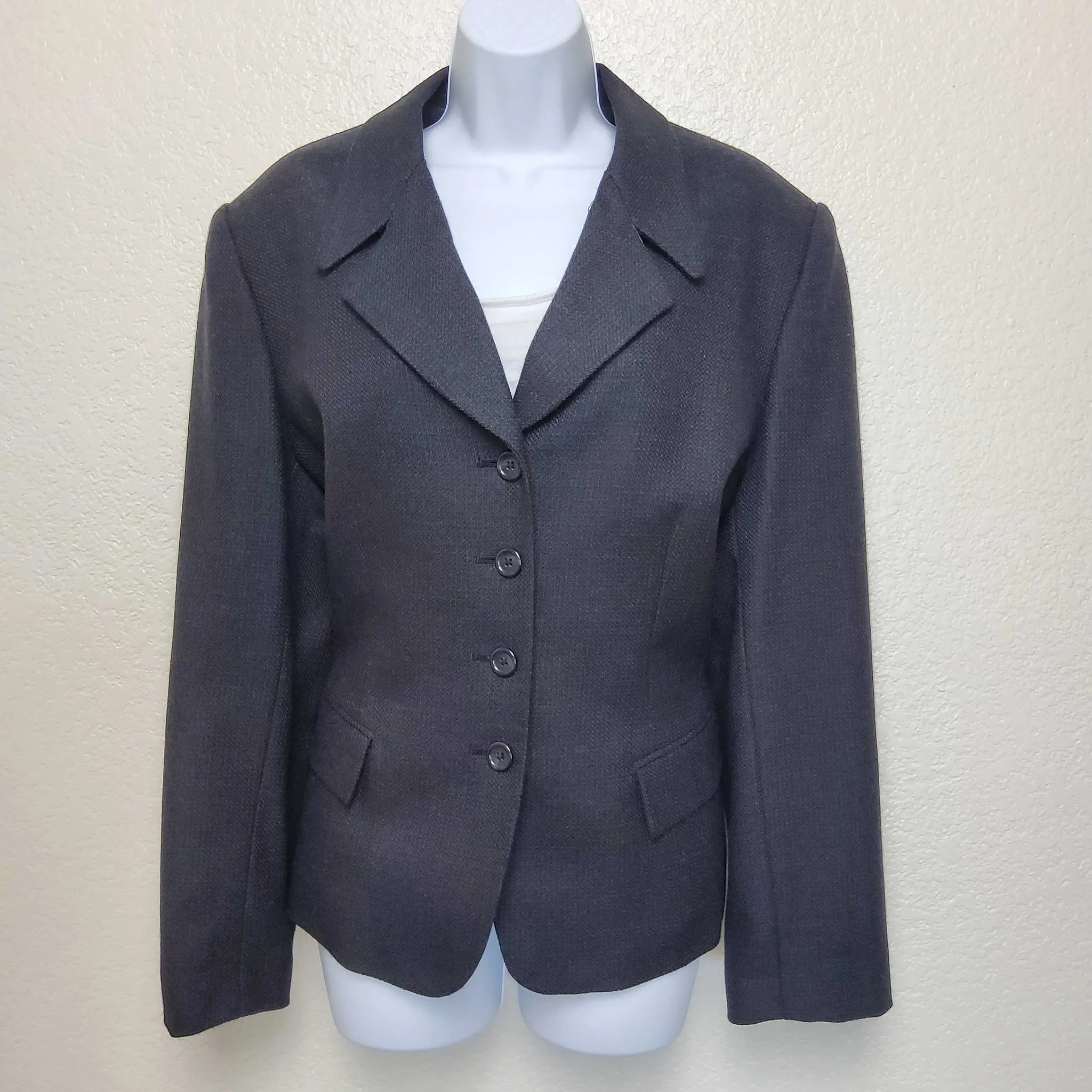 Kasper ASL Charcoal Wool Blazer, Women's Size 16