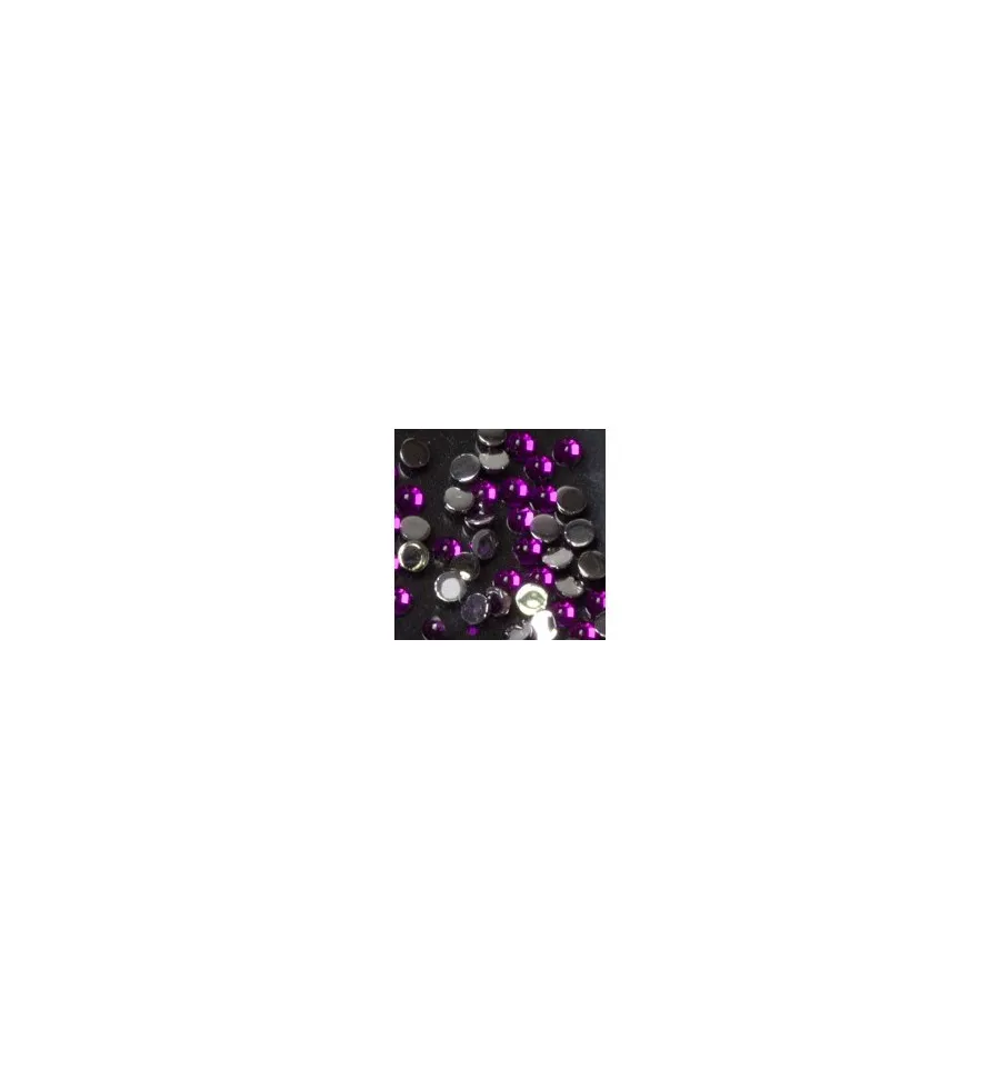 Magnetic Rhinestone Round Fuchsia Small 100 pcs