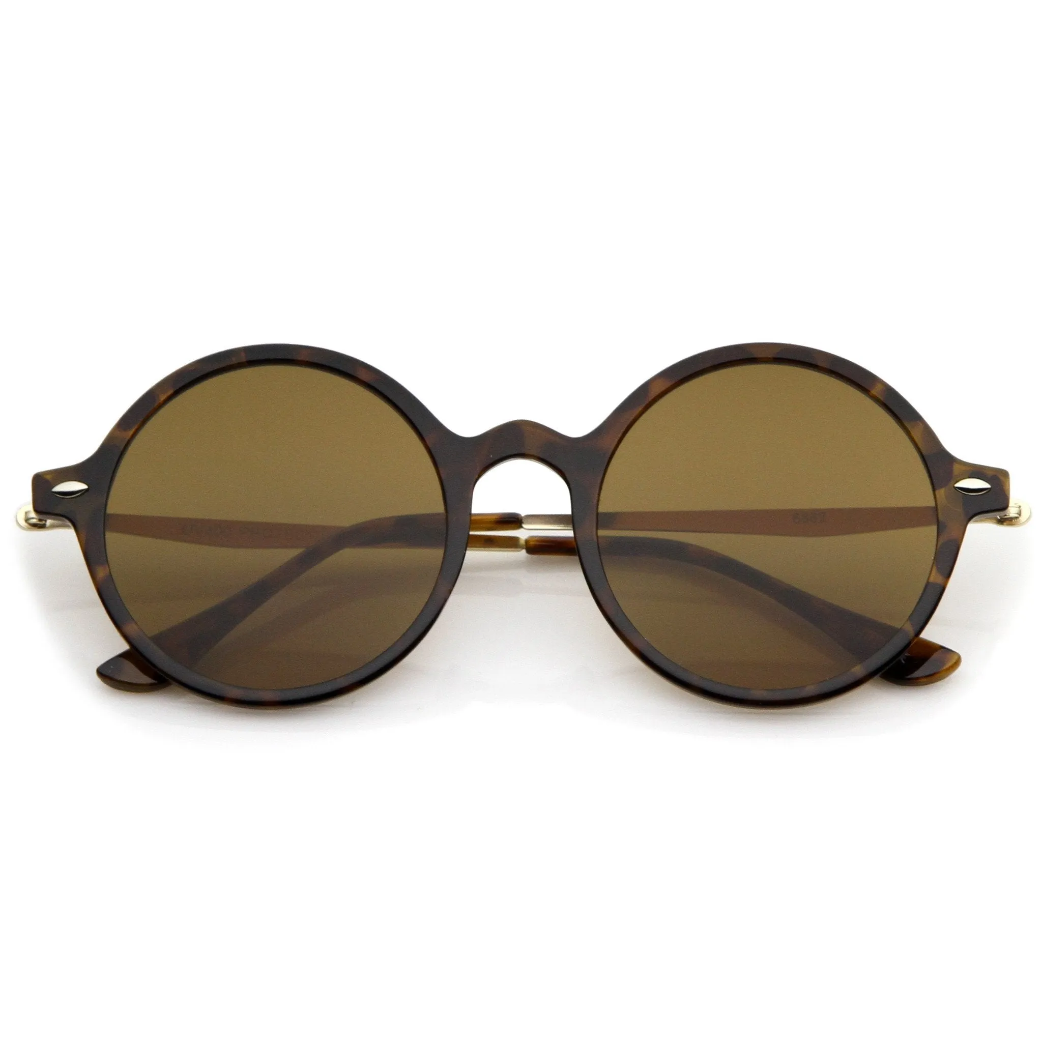 Vintage Dapper Round Flat Lens Sunglasses A745