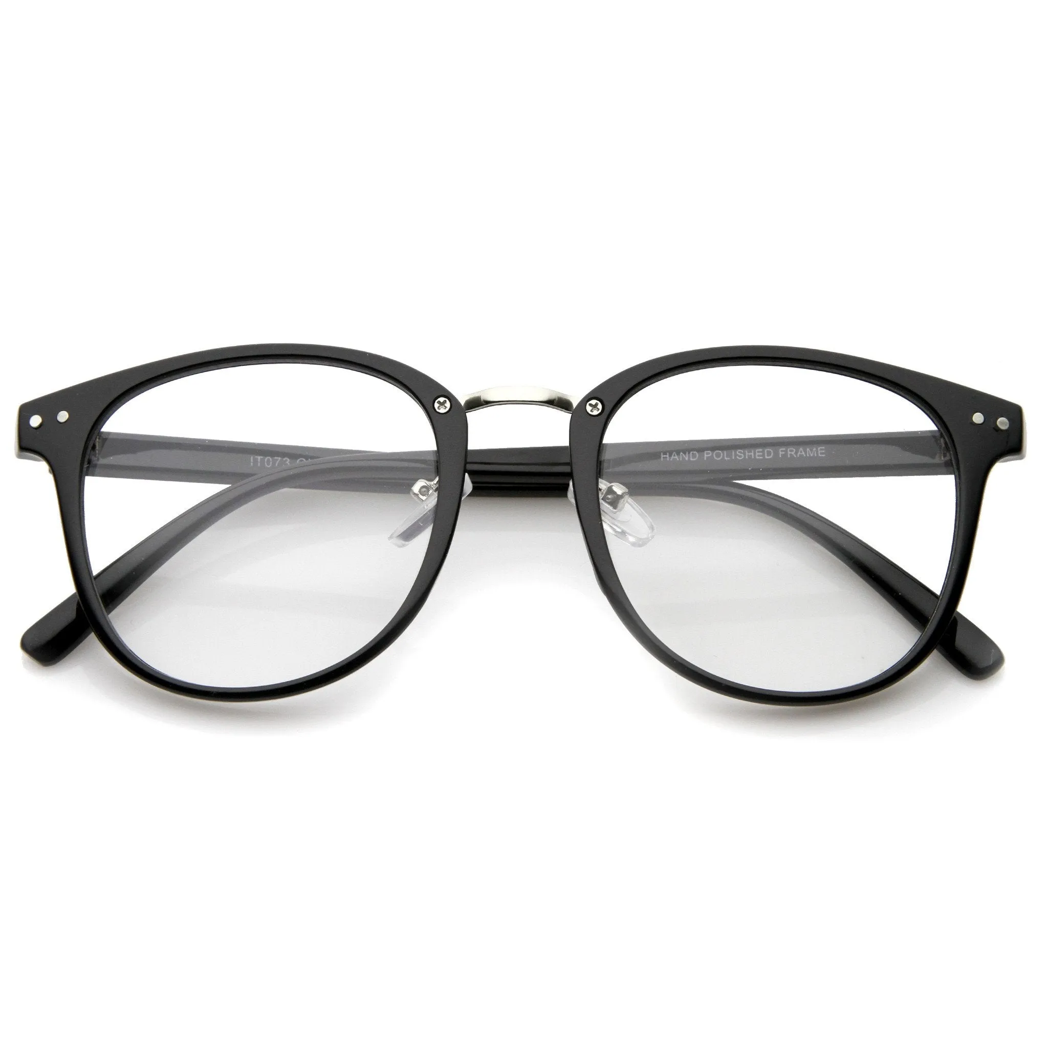 Vintage Indie Horned Rim Clear Lens Glasses A370